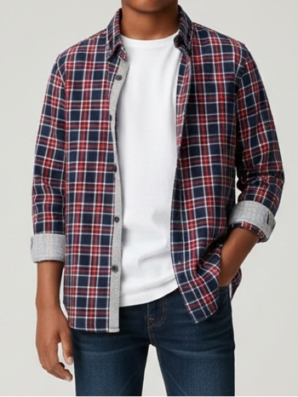 ✨ 2/$20 ✨Nautica Red and Navy Checkered Plaid Shirt